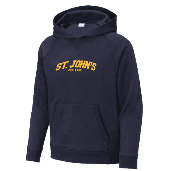 ST. JOHN'S SPORTTEK® NAVY HOODIE St. John's Episcopal School Campus
