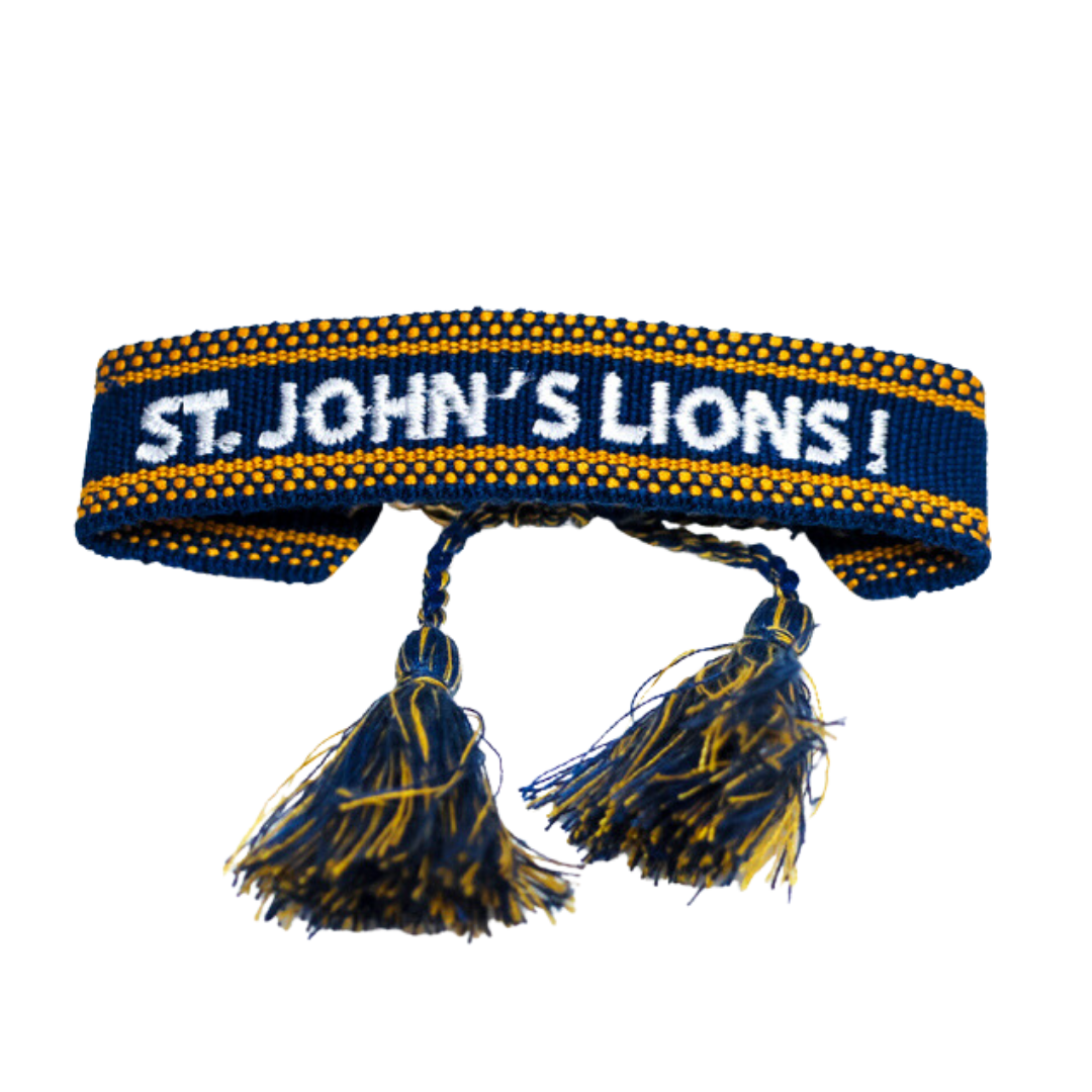 ST. JOHN'S LIONS EMBROIDERED SPIRIT BRACELET - Navy
