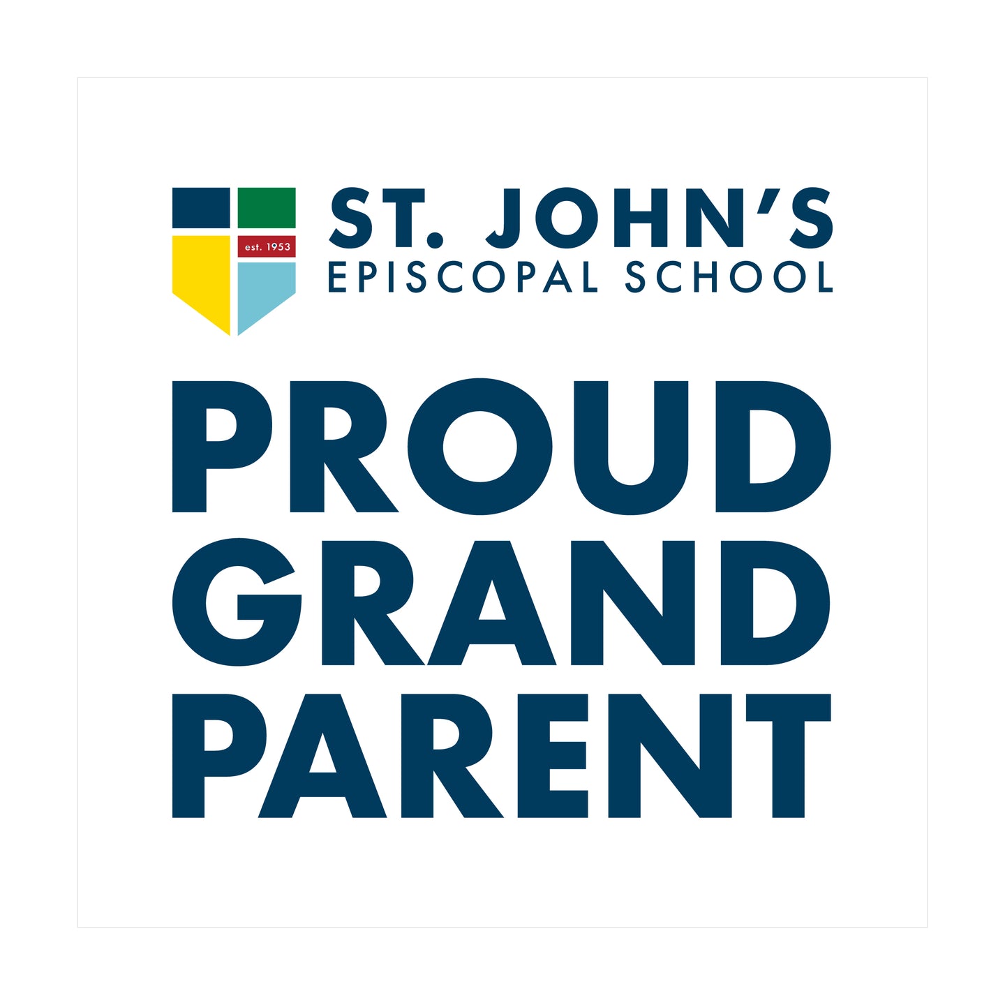 ST. JOHN'S PROUD GRANDPARENT SQUARE STICKER