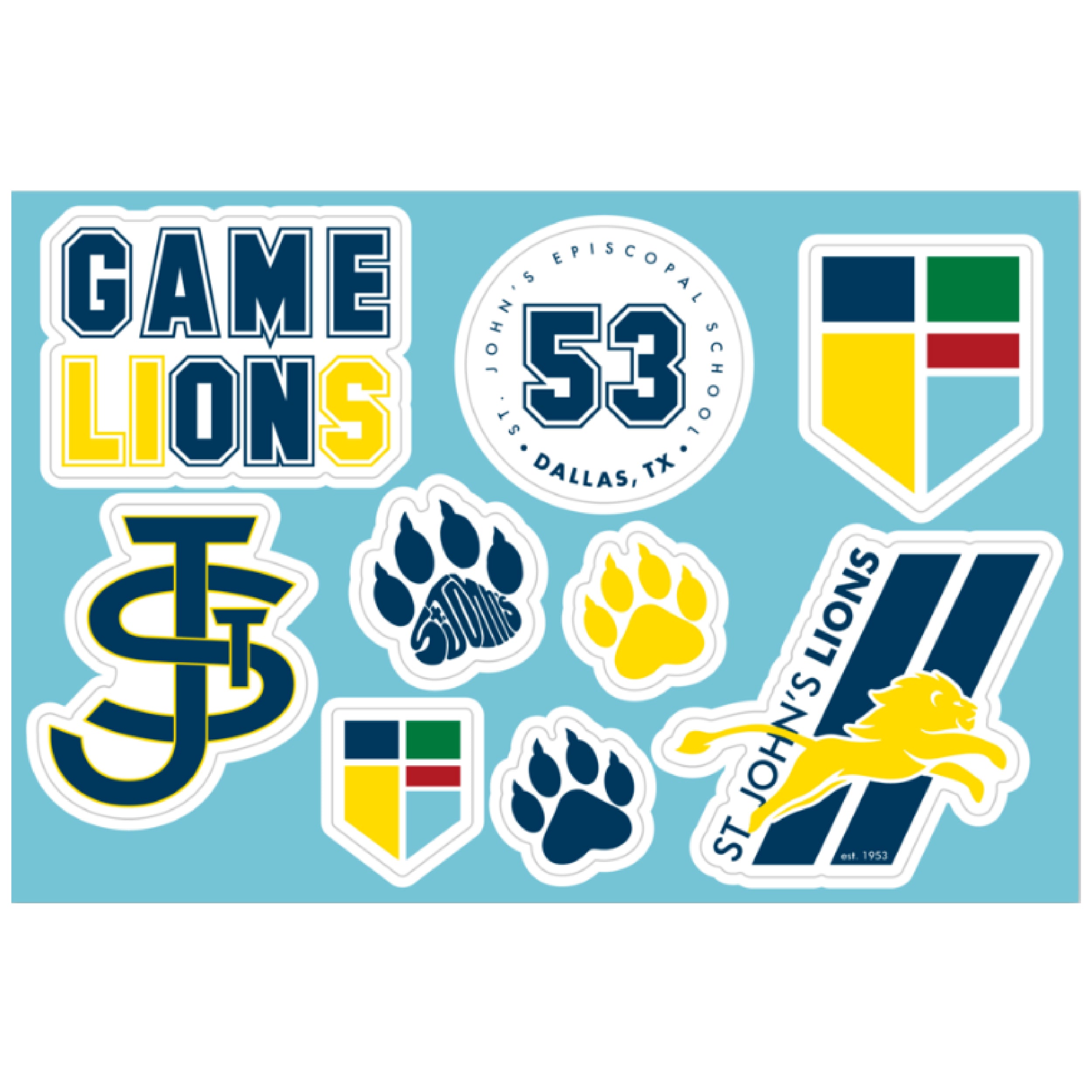 ST. JOHN'S SPIRIT STICKER SHEET – St. John's Episcopal School Campus Store